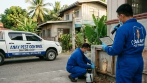 termite control in barangay pagal inspecting and applying solution in a property