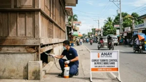 termite control in perez boulevard applying termite solution in the house